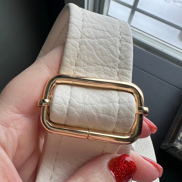 Slouchy Off White Hobo Bag Purse with Flaw (marks) - Picture 11 of 12